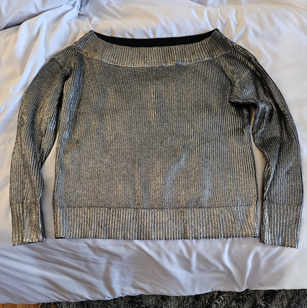 Womens metallic sweater small